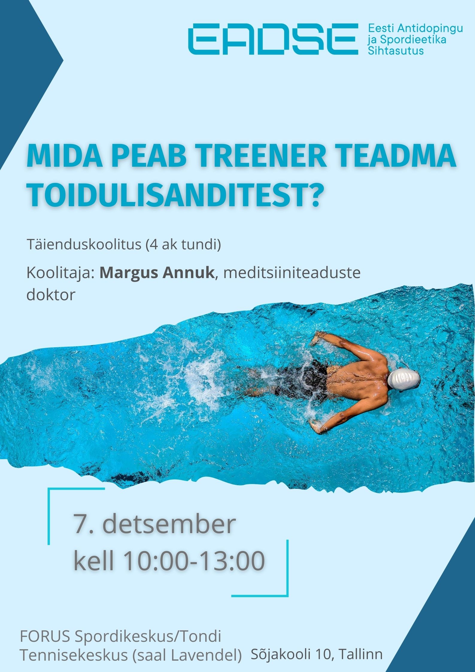 Treenerite täienduskoolitus toidulisandite teemal!